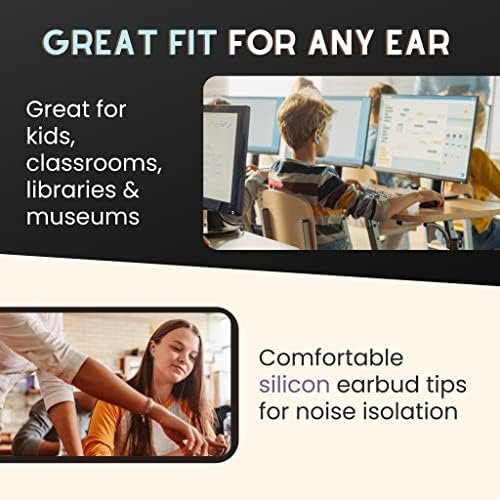 Bulk Earbuds 100 Pack | Basic Ear Bud, Black Dot in-Ear Earphones, Disposable Headphones, Class Headphones Set for Students, Earphones for Class, Kids, Classroom, Library, Wired Earbuds - Image 6