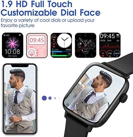 Smart Watch for iPhone/Android Phones (Answer/Make Calls) - 1.9" HD Screen Fitness Tracker : Heart Rate/Sleep Monitor/Pedometer/Calories, Multiple Sports Modes, Waterproof SmartWatch for Men Women - Image 6