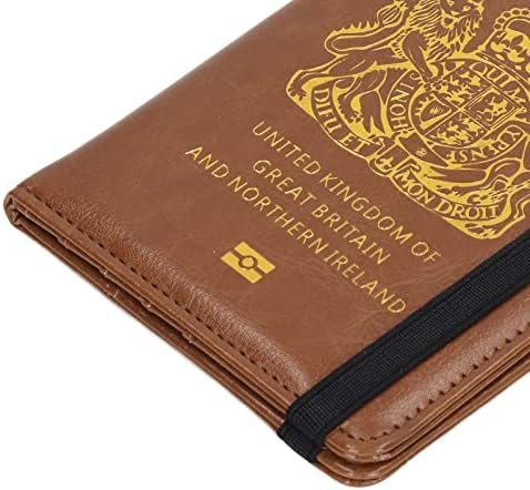Passport Wallet, Brown United Kingdom Passport Multifunction Card Holder for Business - Image 8