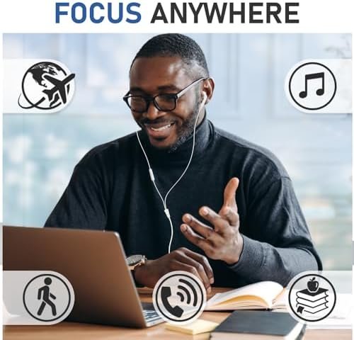 LUDOS FEROX Wired Earbuds in-Ear Headphones, 5 Year Warranty, Earphones with Microphone, Noise Isolation Corded for 3.5mm Jack Ear Buds for iPhone, Samsung, Computer, Laptop, Kids, School Students - Image 7