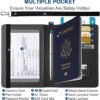 Passport Holder with Neck Lanyard, Passport Case Passport Cover with Pen, RFID Blocking Passport Wallet for Men and Women, Black - Image 2