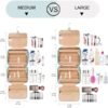 Travel Hanging Toiletry Bag for Women, Holds Full-Size Shampoo, with Jewelry Organizer Compartment, Extra Large Waterproof Cosmetic Makeup, Toiletries Kit Set with Trolley Belt, Blue - Image 2