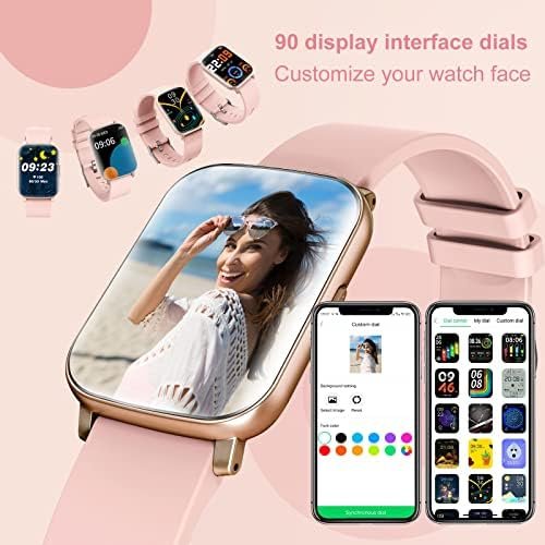 Smart Watch for Android Phones iPhone Compatible, 1.65”Smartwatch Activity Tracker Fitness Smart Watches for Women Men,IP68 Waterproof Watch Pedometer Heart Rate Sleep Monitor (Pink) - Image 6