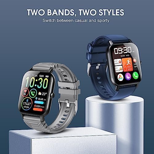 Smart Watch for Men Women(Answer/Make Calls), 1.85" HD Screen Fitness Watch with Sleep Heart Rate Monitor, 112 Sport Modes, IP68 Waterproof Activity Trackers Compatible with Android iOS(Gray) - Image 7