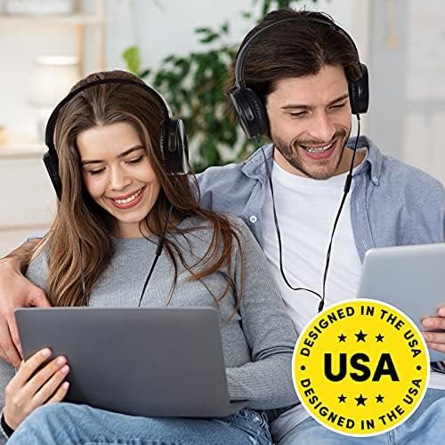 Sonitum Premium Classroom Headphone & Mic Set 3.5mm Jack Stereo Sound Earphones with Microphone & Soft Swivel On Ear Pads- Perfect for E-Learning, Meetings, Calls - Bulk Pack of 5 (Black) - Image 7