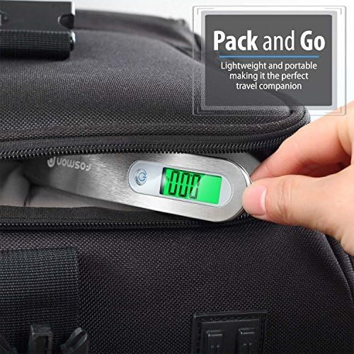 Fosmon Digital Luggage Scale (2 Pack) Digitial LCD Display Backlight Baggage Scale with 110lbs Capacity, Portable Stainless Steel Hanging Luggage Weight Scale with Tare Function for Travelers - Silver - Image 4