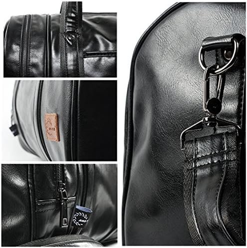 Weekender Oversized Travel Duffel Bag With Shoe Pouch, Leather Carry On Bag - Image 7