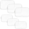 AURUZA 6 PACK Clear Toiletry Bag, TSA Approved Cosmetic Makeup Bags Set, Portable Travel Makeup Bags Zipper PVC Cosmetic Pouch Airport Airline for Travel, Bathroom