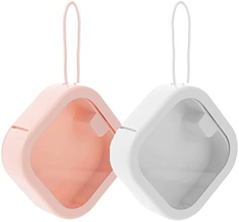 SPAKOWN Portable Hair Tie Holder Hair Tie Organizer Small Hair Accessories Storage Small Items Organizer for Girls Women (Pink+White 2 Pack)