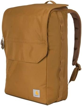 Carhartt 21L Top-Load Backpack, Water Resistant Coated Canvas Base with Laptop Sleave, Brown, One Size