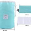 EUOW Travel Cosmetic Bags Barrel Makeup Bag,Women&Girls Portable Foldable Cases, Multifunctional Toiletry Bucket Bags Round Organizer Storage Pocket Soft Collapsible(Lightblue) - Image 5