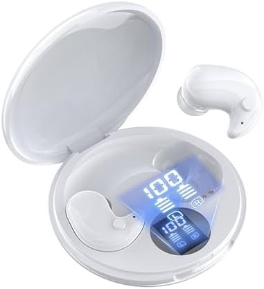 Active Noise Canceling Wireless Sleep Earbuds Invisible - Bluetooth 5.3 Mini Sleeping Earbuds for Side Sleepers Small Ears Canal,Discreet in-Ear Tiny Earphones for Sleeping,Driving,Glacier - White