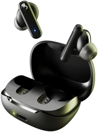 Skullcandy Smokin' Buds In-Ear Wireless Earbuds, 20 Hr Battery, 50% Renewable Plastics, Microphone, Works with iPhone Android and Bluetooth Devices - Black