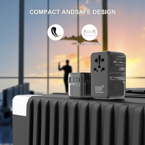 CHIPOFY Universal Travel Adapter, 100W International Plug Adapter, 3 USB C 1 USB A Ports, All-in-one Travel Charger Outlet Converter for Europe UK EU AUS (Type C/G/A/I) - Image 6