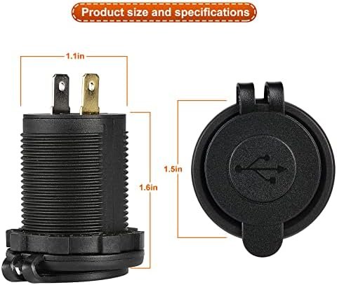 Golf Cart DC 6V-30V Quick Charge 3.1A Dual USB Charger, 2 in 1 USB Golf Cart USB Charger Ports Outlet Universal for Club Car, EZGO and Yamaha - Image 4