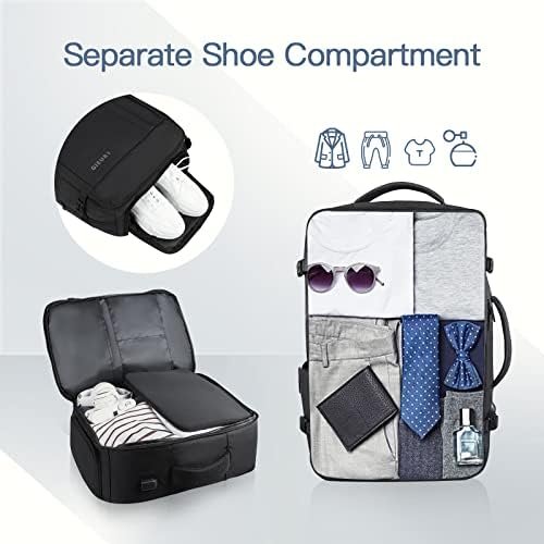 Carry On Backpack, 50L Travel Backpack, Luggage Backpack TSA Flight Approved Laptop Backpack for Men & Women, Large Expandable Backpack 40L Daypack Lightweight Business Weekender Bag, Black - Image 3