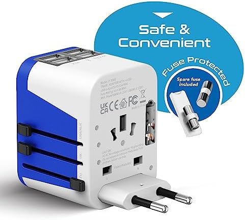 Ceptics Universal Travel Adapter Plug World Power W/ 4 USB Ports - Charge Cell Phones, Smart Watches, iPhones - For International Europe, China, UK, UAE, Australia - Type A, C, G, I - Image 9