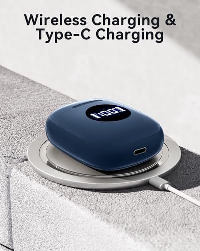 CAPOXO Wireless Earbuds Bluetooth 5.3 Headphones 60Hrs Battery Life with Wireless Charging Case & LED Power Display Deep Bass Waterproof Earphones Microphone Stereo Headset for Android TV Phone Tablet - Image 5