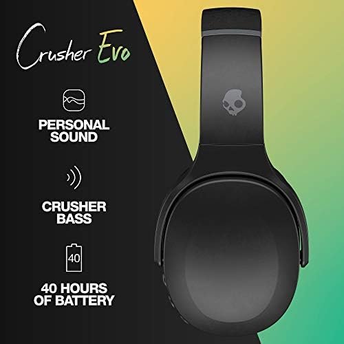 Skullcandy Crusher Evo Over-Ear Wireless Headphones with Sensory Bass, 40 Hr Battery, Microphone, Works with iPhone Android and Bluetooth Devices - Black - Image 3