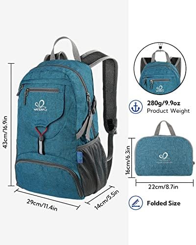 WATERFLY Small Lightweight Packable Backpack: 20l Ultra Light Foldable Travel Hiking Camping Daypack Day Pack for Man Woman - Image 3