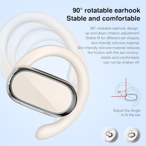 Butyoef Open Ear Headphones,360-Degree Panoramic Sound, DT4.0 Without Sound Loss,Air Conduction, 48H Range,LED Display,IPX7 Waterproof, Wireless Earbuds for Meeting, Driving,Traveling - Image 2