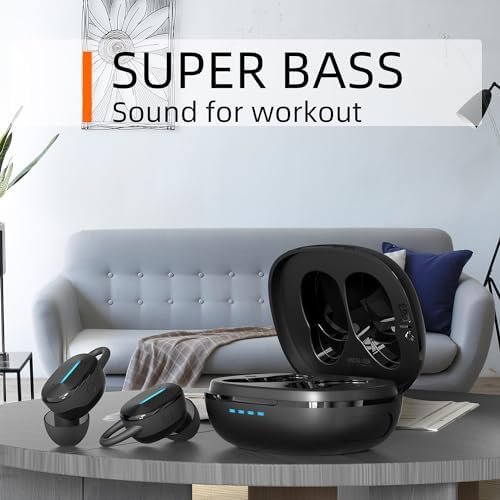 CALCINI Wireless Earbuds Bluetooth 5.3 IPX8 Waterproof Touch Control, in Ear Headphones with Charging Case, TWS Ear Buds for Phone, Android, Sport and Workout Deep Bass Microphone Earphones - Image 2