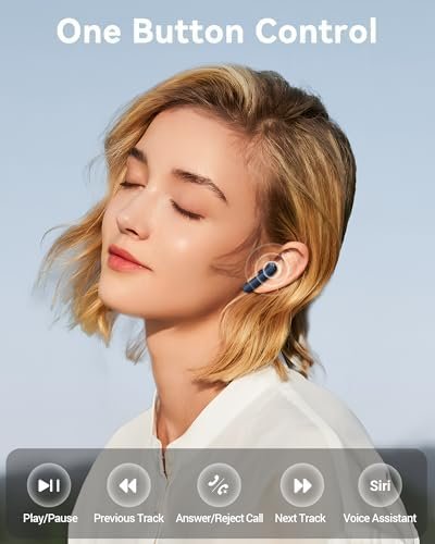 CAPOXO Wireless Earbuds Bluetooth 5.3 Headphones 60Hrs Battery Life with Wireless Charging Case & LED Power Display Deep Bass Waterproof Earphones Microphone Stereo Headset for Android TV Phone Tablet - Image 6