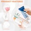 AURUZA 6 PACK Clear Toiletry Bag, TSA Approved Cosmetic Makeup Bags Set, Portable Travel Makeup Bags Zipper PVC Cosmetic Pouch Airport Airline for Travel, Bathroom - Image 3
