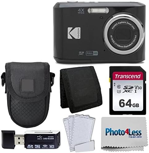 Kodak PIXPRO FZ45 Digital Camera Bundle with Black Point & Shoot Camera Case + Transcend 64GB SD Memory Card + Tri-fold Memory Card Wallet + Hi-Speed SD USB Card Reader + More!… (Black)