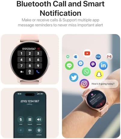 Smart Watch for Women Men Answer/Make Calls/Quick Text Reply/AI Voice, Smartwatch for Android Phones iPhone Samsung Compatible IP68 Fitness Tracker Heart Rate Blood Oxygen Sleep Monitor Circle - Image 2