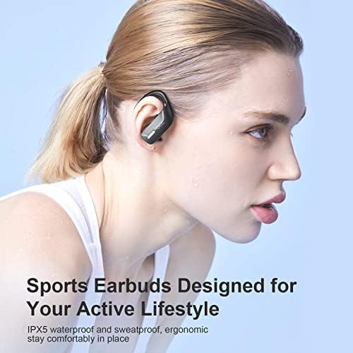 occiam Wireless Earbuds Bluetooth Headphones 48H Play Back Earphones in Ear Waterproof with Microphone LED Display for Sports Running Workout Black - Image 6