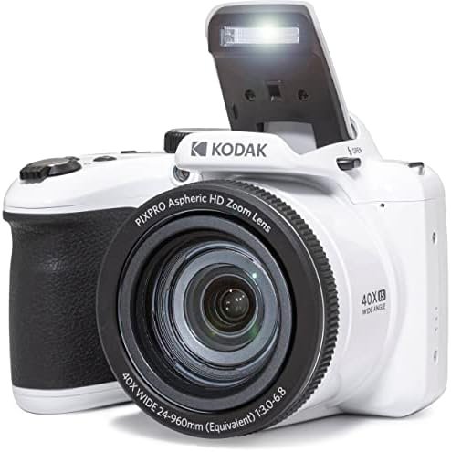 Kodak PIXPRO AZ405 Digital Camera (White) Bundle with Case, 32 GB SD Memory Card, Memory Card Wallet, Card Reader, Table Tripod, 4 AA Batteries & White Charger and Cloth - Image 6