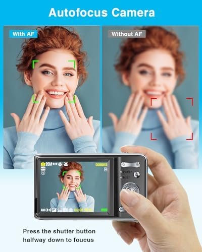 4K Digital Camera for Photography Autofocus,Macro Digital Camera for Kids with SD Card,48MP Vlogging Camera for YouTube,Compact Digital Camera with 18X Digital Zoom, Flash, Anti-Shake, 2 Batteries - Image 4