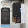 MISSLO Carry On Garment Bags for Travel with Shoulder Strap 43'' Suit Bags for Men Travel 2 in 1 Waterproof Suit Cover Bags with 3 Pockets Hanging Clothes Bag for Business Trip, Black - Image 3