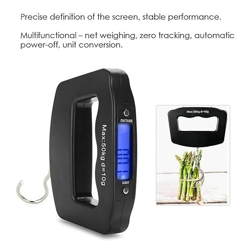 Portable Portable Travel Luggage Electronic Scale, Digital LCD Hanging Suitcase Weighing Scale 110 pounds/50 kilograms, Fishing, Luggage, Gifts (Luggage Strap) - Image 4