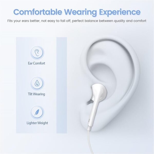 2 Pack Apple Wire Earbuds Headphones with 3.5mm Plug Earphones [Apple MFi Certified] Built-in Microphone & Volume Control Compatible with iPhone/ipad/Android/Computer and Other 3.5mm Jack Devices - Image 4