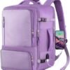 ANTERK Travel Backpack for Women, 45L Carry On Backpack for Airplanes, Hiking Waterproof Outdoor Sports Luggage Expandable Daypack Fit 17 Inch Laptop with USB Charging Port & Shoes Compartment, Purple