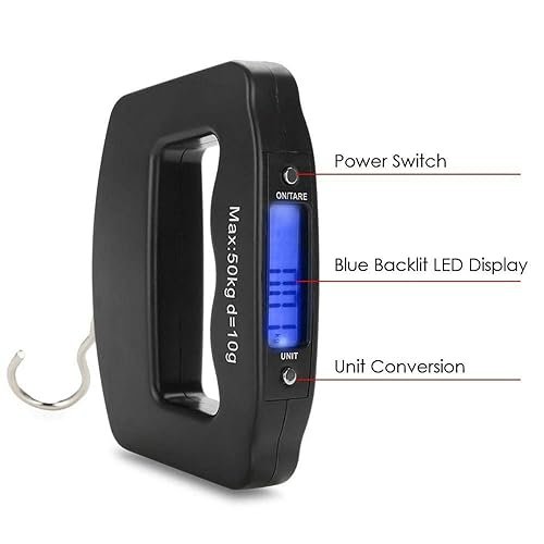 Portable Portable Travel Luggage Electronic Scale, Digital LCD Hanging Suitcase Weighing Scale 110 pounds/50 kilograms, Fishing, Luggage, Gifts (Luggage Strap) - Image 3