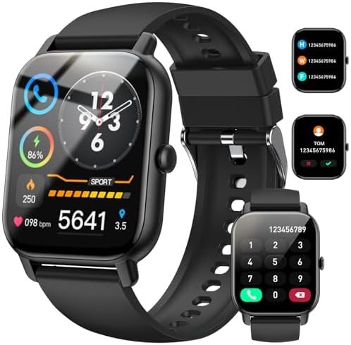 Smart Watch(Answer/Make Call), 1.85" Smart Watches for Men Women, 2024 Smartwatch IP68 Waterproof, Fitness Tracker 110+ Sport Modes, Heart Rate Sleep Monitor, Pedometer, Smartwatches for Android iOS