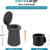 2024 XXL Retractable Portable Toilet Pro for Camping,Folding Adjustable Height Outdoor Travel Potty for Adult and Child,Hold Up to 660 Pounds Collapsible Stool - Image 3