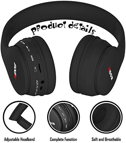 Headphones Bluetooth Wireless Kids Volume Limit 85dB /110dB Over Ear Foldable Noise Protection Headset AUX 3.5mm Cord Mic for Children Boy Girl Travel School Phone Pad Tablet PC Black - Image 3