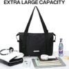 Hanke Expandable Foldable Travel Duffel Bag Collapsible Carry On Bag with Luggage Strap for Airplanes, Water Resistant Weekender Overnight Bag Fits for Men Women - Image 4