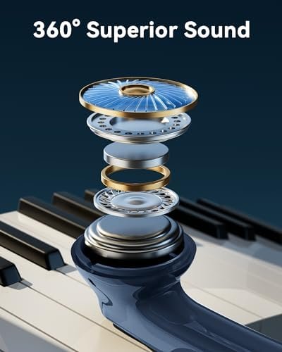 CAPOXO Wireless Earbuds Bluetooth 5.3 Headphones 60Hrs Battery Life with Wireless Charging Case & LED Power Display Deep Bass Waterproof Earphones Microphone Stereo Headset for Android TV Phone Tablet - Image 4