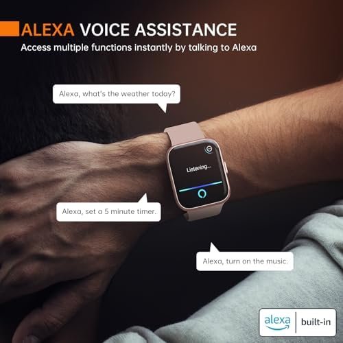 aeac Smart Watches for Women Alexa Built-in 1.8" Full Touch Screen Fitness Watch with Heart Rate/SpO2/Sleep Monitor, Bluetooth Calls, 100 Sport Modes, IP68 Waterproof Smartwatch for iPhone Android - Image 2
