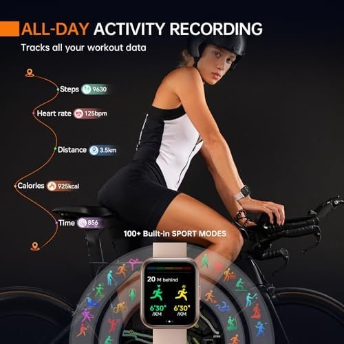 aeac Smart Watches for Women Alexa Built-in 1.8" Full Touch Screen Fitness Watch with Heart Rate/SpO2/Sleep Monitor, Bluetooth Calls, 100 Sport Modes, IP68 Waterproof Smartwatch for iPhone Android - Image 5