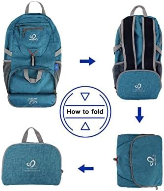 WATERFLY Small Lightweight Packable Backpack: 20l Ultra Light Foldable Travel Hiking Camping Daypack Day Pack for Man Woman - Image 6