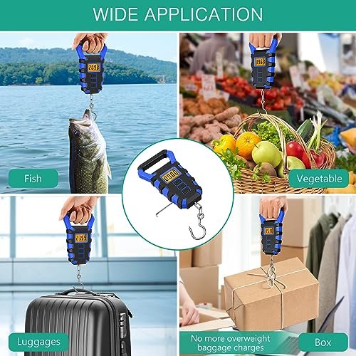 ORIA Digital Fishing Scale with Gripper, (Newest) Portable Hanging Hook Fish Meat Scale, 110lb/50kg Weight Max Waterproof Luggage Scale with Luggage Hook, Backlit LCD Display, Lb/Oz/Kg Mode, Blue - Image 6