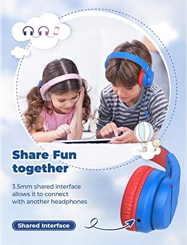 iClever Kids Headphones for School Travel, Safe Volume 85/94dB, HD Mic Stereo Sound Over-Ear Girls Boys Headphones for Kid, FunShare Foldable 3.5mm Wired Kids Headphones for iPad Computer - Image 5