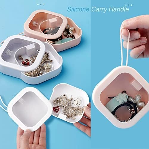 SPAKOWN Portable Hair Tie Holder Hair Tie Organizer Small Hair Accessories Storage Small Items Organizer for Girls Women (Pink+White 2 Pack) - Image 4