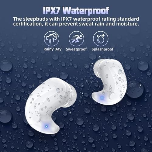 Active Noise Canceling Wireless Sleep Earbuds Invisible - Bluetooth 5.3 Mini Sleeping Earbuds for Side Sleepers Small Ears Canal,Discreet in-Ear Tiny Earphones for Sleeping,Driving,Glacier - White - Image 5